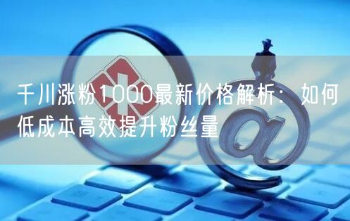 千川涨粉1000最新价格解析：如何低成本高效提升粉丝量