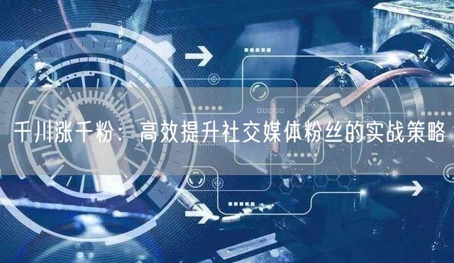 千川涨千粉：高效提升社交媒体粉丝的实战策略